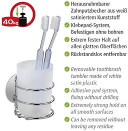 WENKO Zahnputzbecher Turbo-Loc® | Weiß