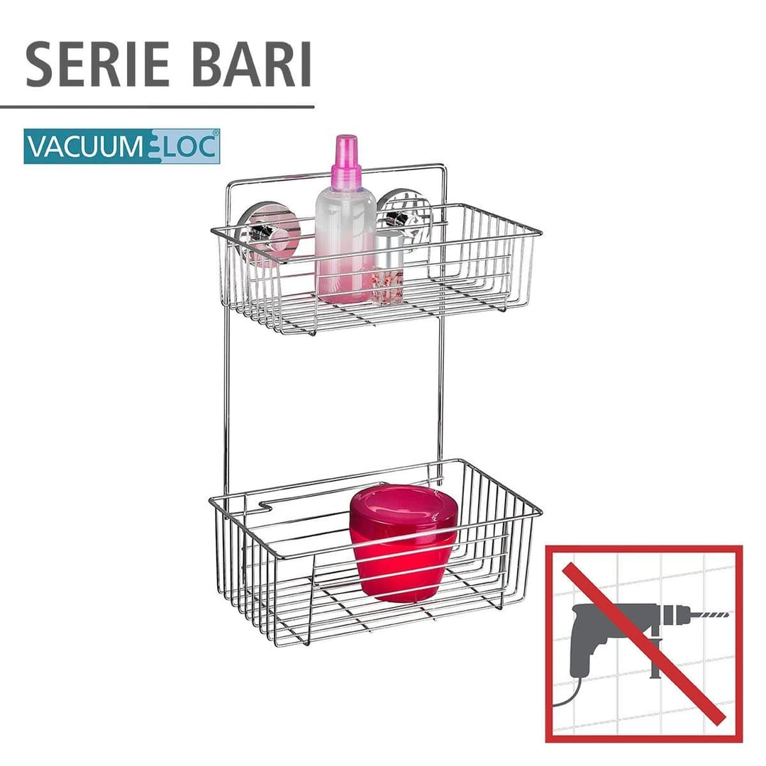 Wenko Duschablage Bari, 2 Etagen | Silber