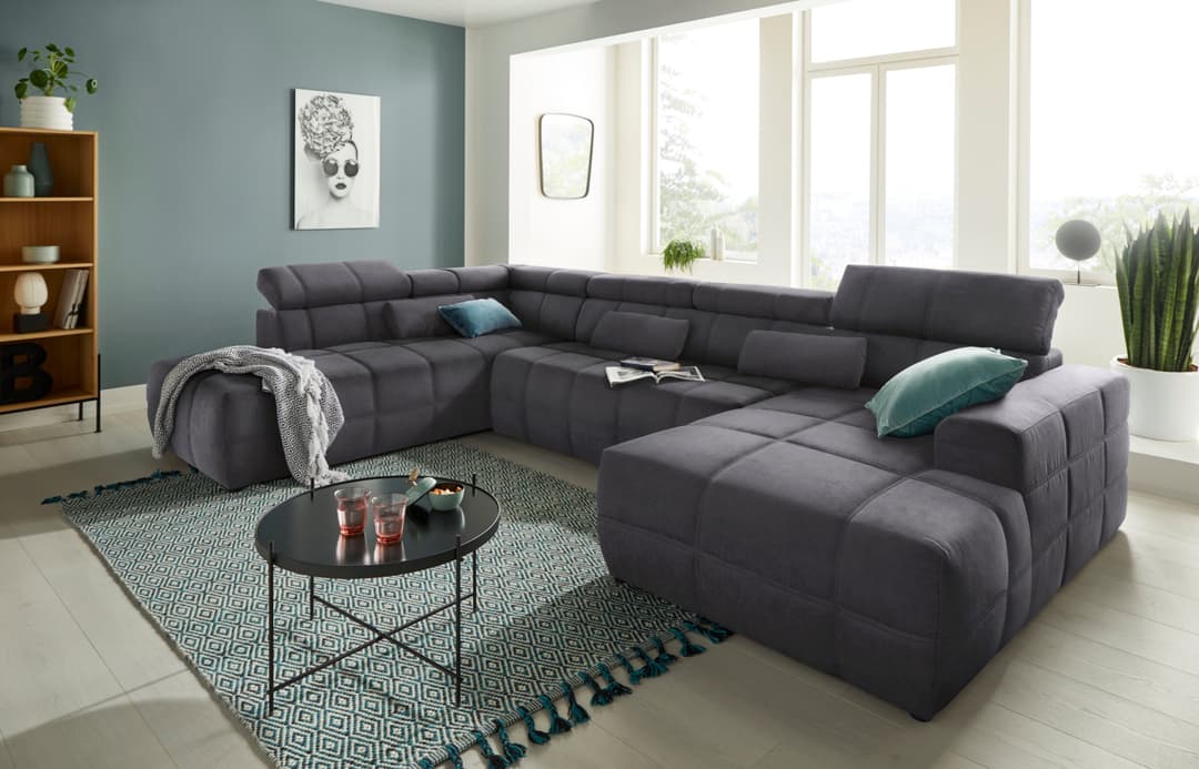 DOMO collection Wohnlandschaft Brandon | Grau