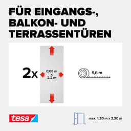 tesa Insect Stop STANDARD Fliegengitter für Türen | Weiß