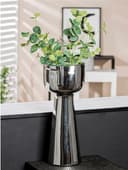 GILDE Bodenvase Gesichtsvase Pokal "Viso" | Silber