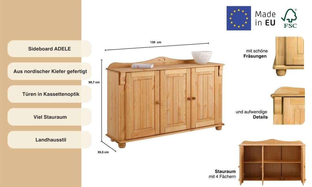 OTTO home Sideboard Adele | Holztöne