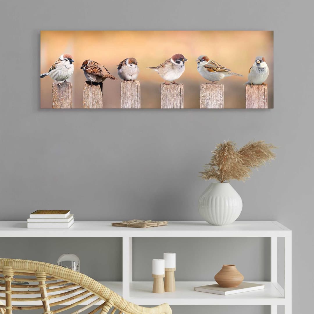 Reinders! Holzbild Deco Panel 30x90 Bird Family | Braun