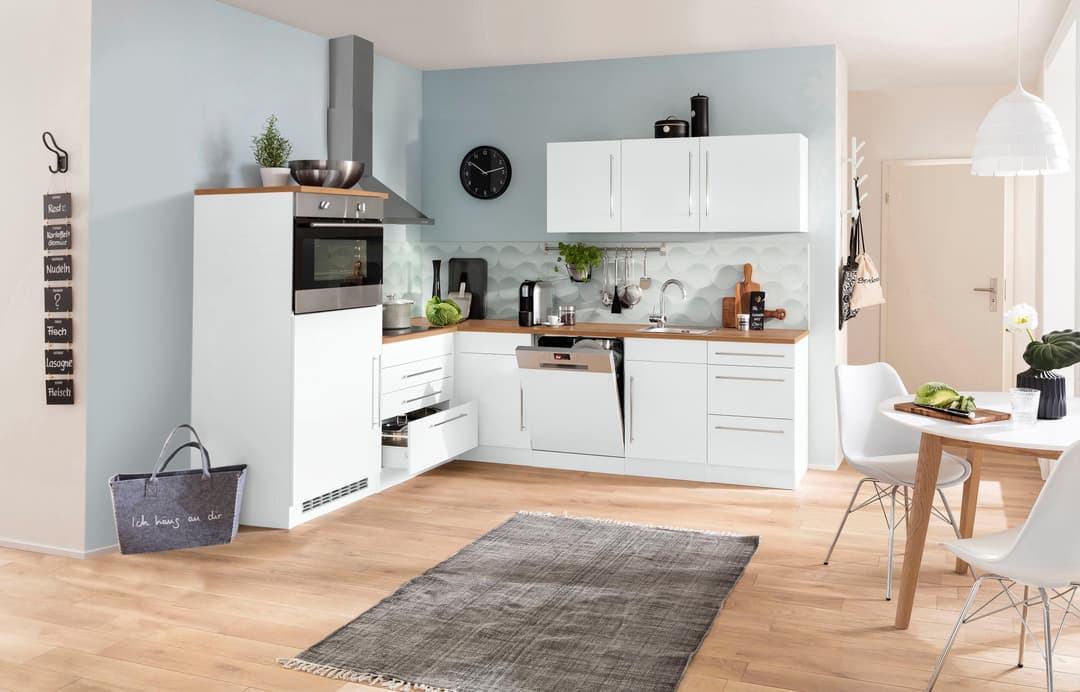 KOCHSTATION Winkelküche KS-Samos | Weiß