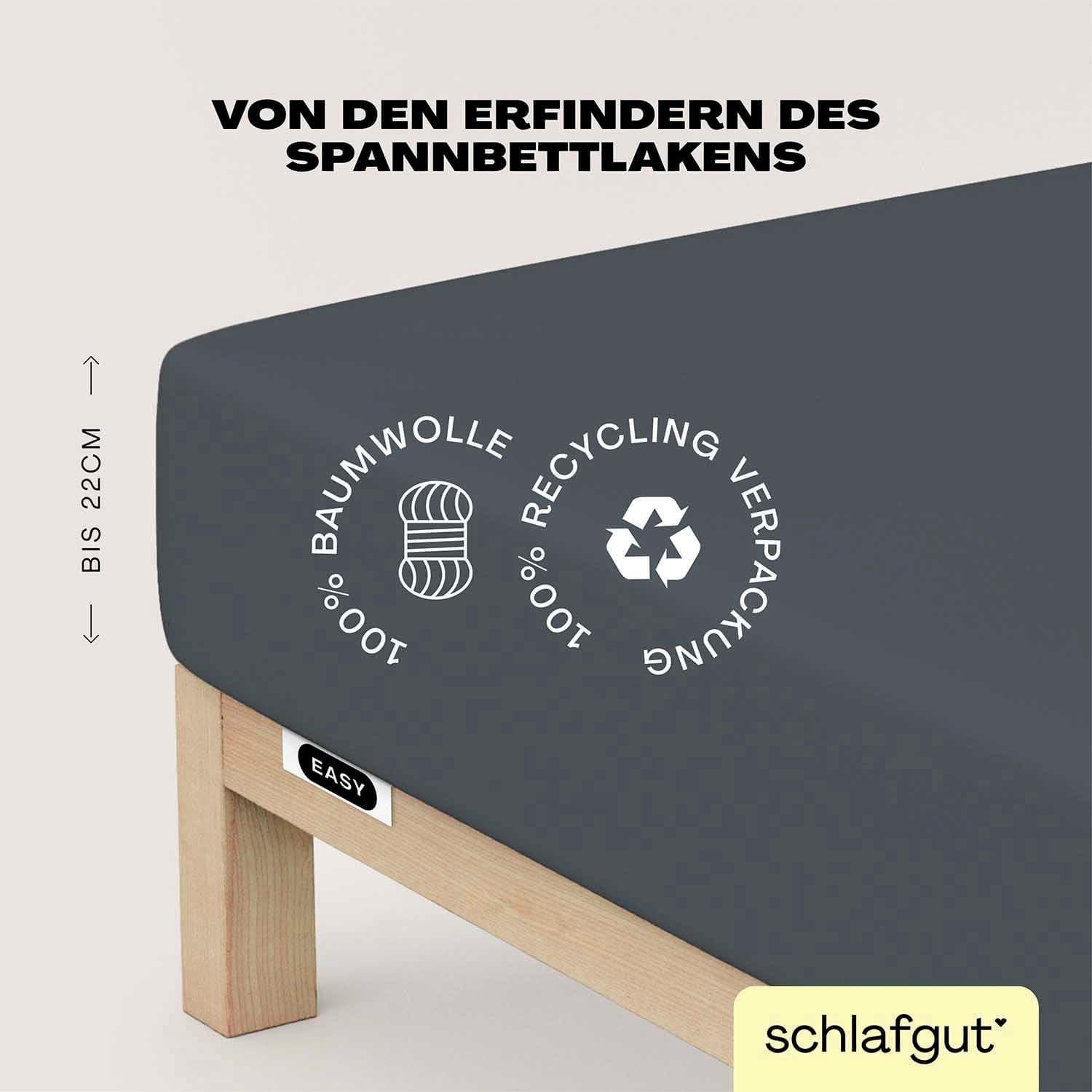 Schlafgut Spannbettlaken EASY JERSEY | Grau