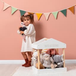 MUSTERKIND® Aufbewahrungsbox Plüschtier-Box House of Friends | Weiß