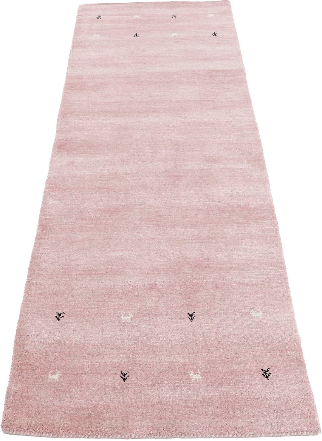 carpetfine Wollteppich Gabbeh Uni | Rosa