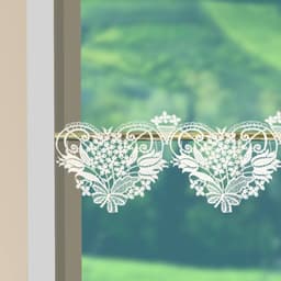 W. Reuter & Sohn - Plauener Spitze® Scheibengardine Blüten | Beige