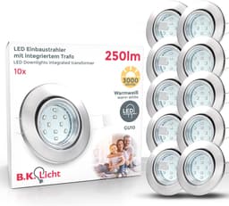 B.K.Licht LED Einbaustrahler | Silber