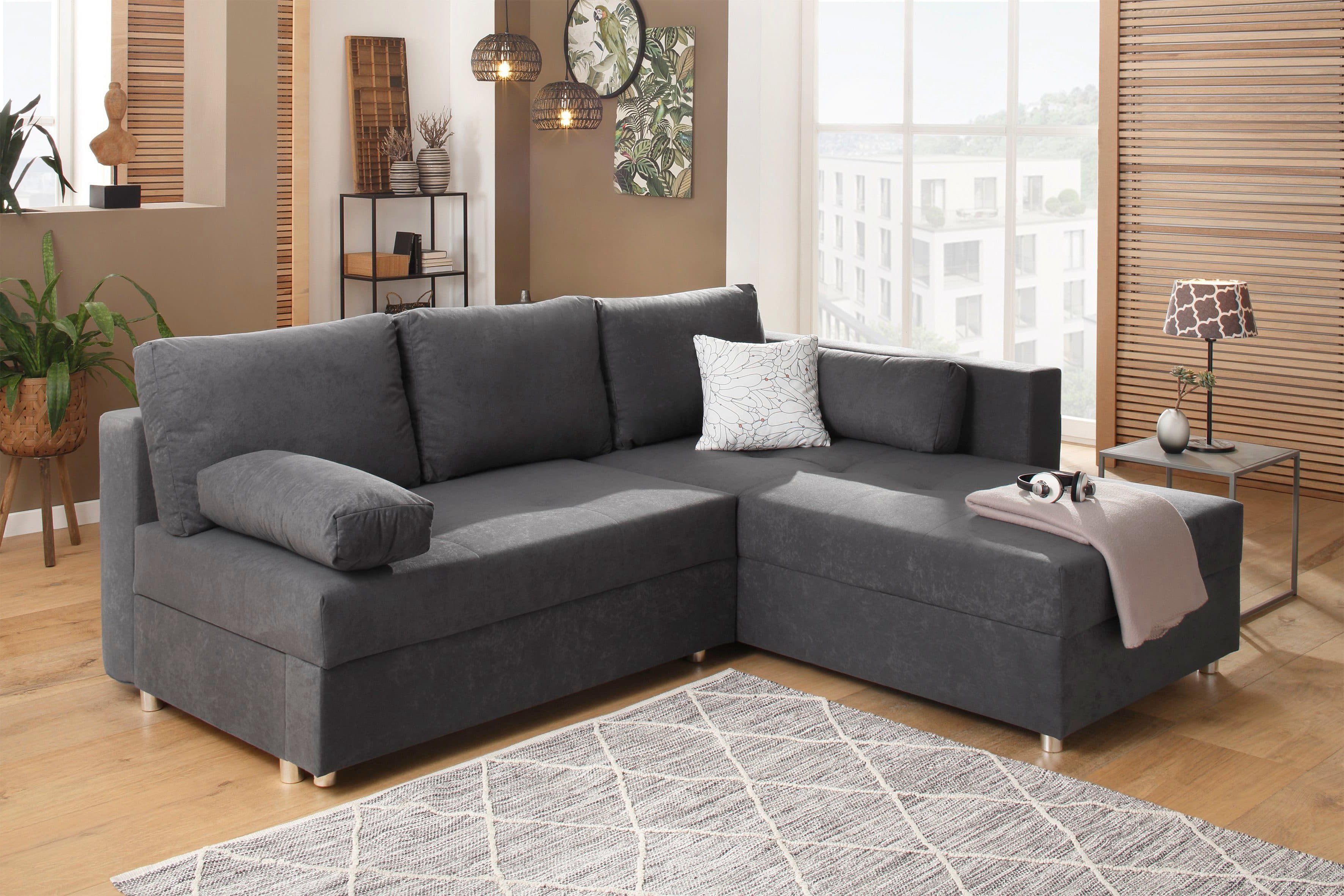 Home affaire Ecksofa Italia L-Form | Grau