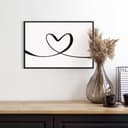 Reinders! Bild mit Rahmen Heart Lines | Schwarz