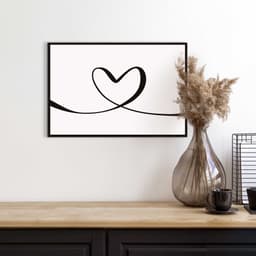 Reinders! Bild mit Rahmen Heart Lines | Schwarz