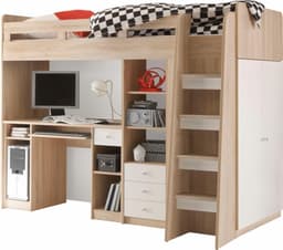Begabino Hochbett Unit | Holztöne