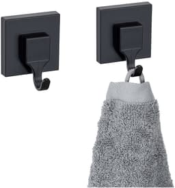 WENKO Wandhaken Vacuum-Loc® Modell Quadro | Schwarz