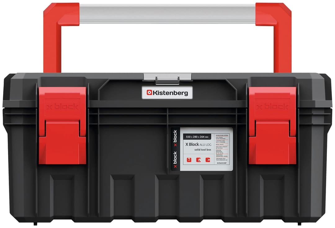 Prosperplast Werkzeugbox X BLOCK ALU LOG | Schwarz