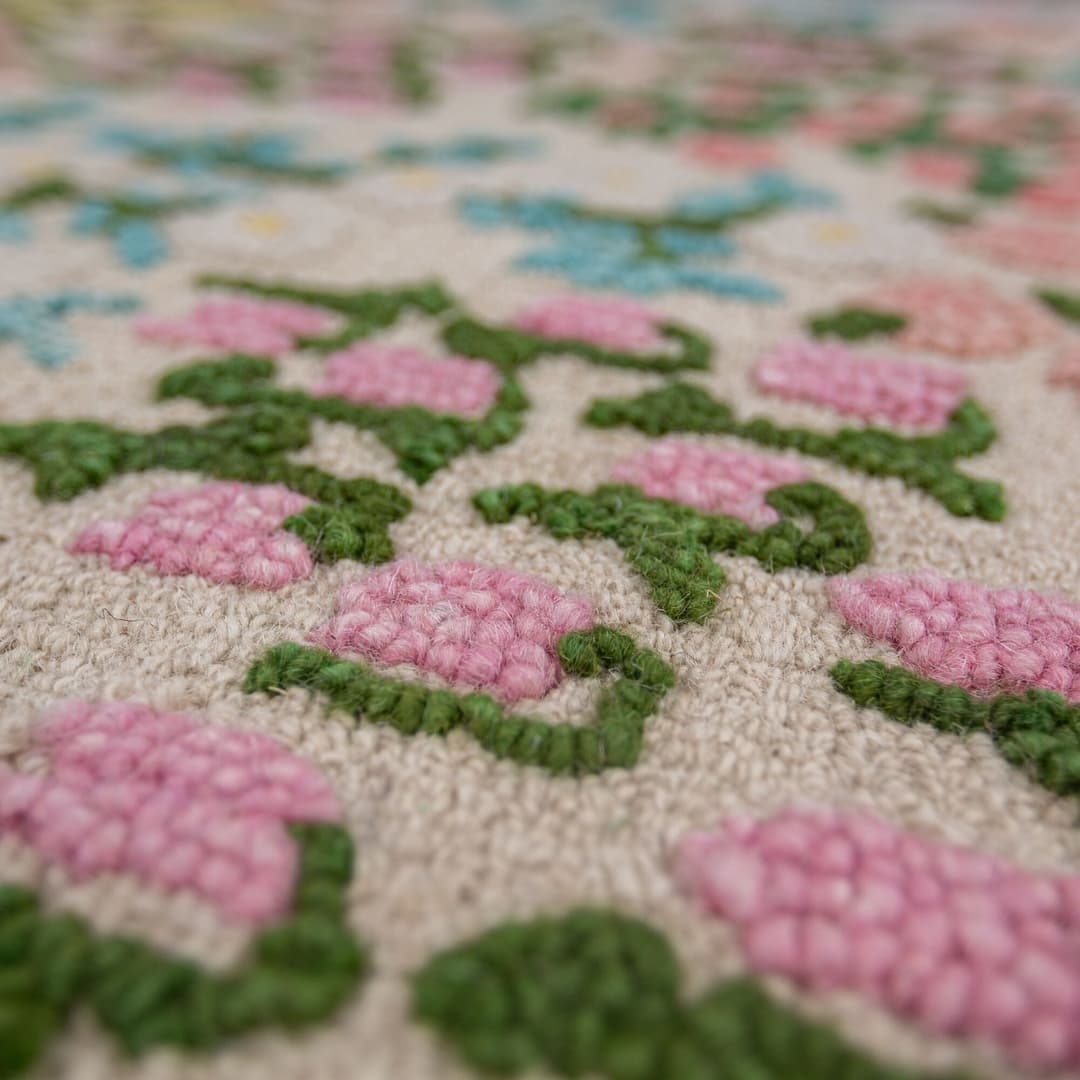 FLAIR RUGS Emilia Floral Wollteppich | Beige