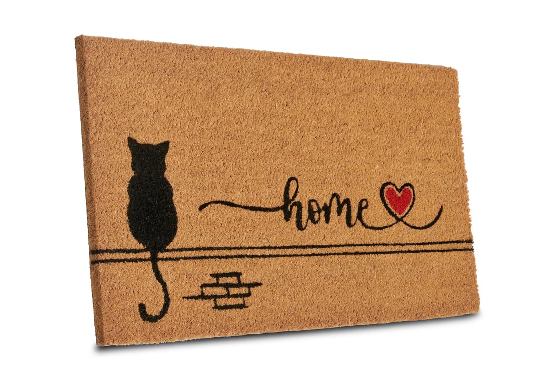 HANSE Home Fußmatte Kokos Cat Home | Braun