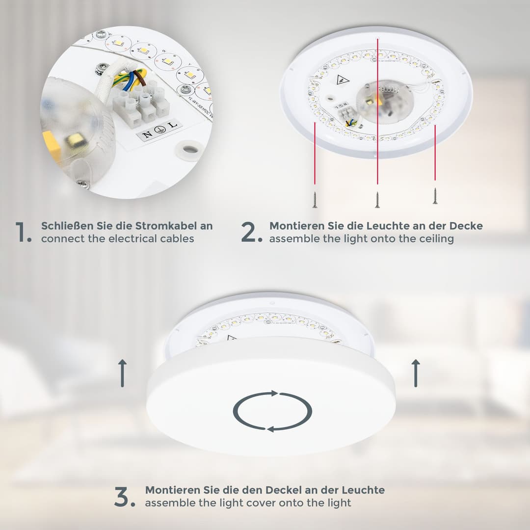 B.K.Licht LED Deckenleuchte | Weiß