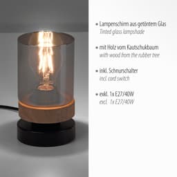 JUST LIGHT Tischleuchte PASQUAL | Schwarz