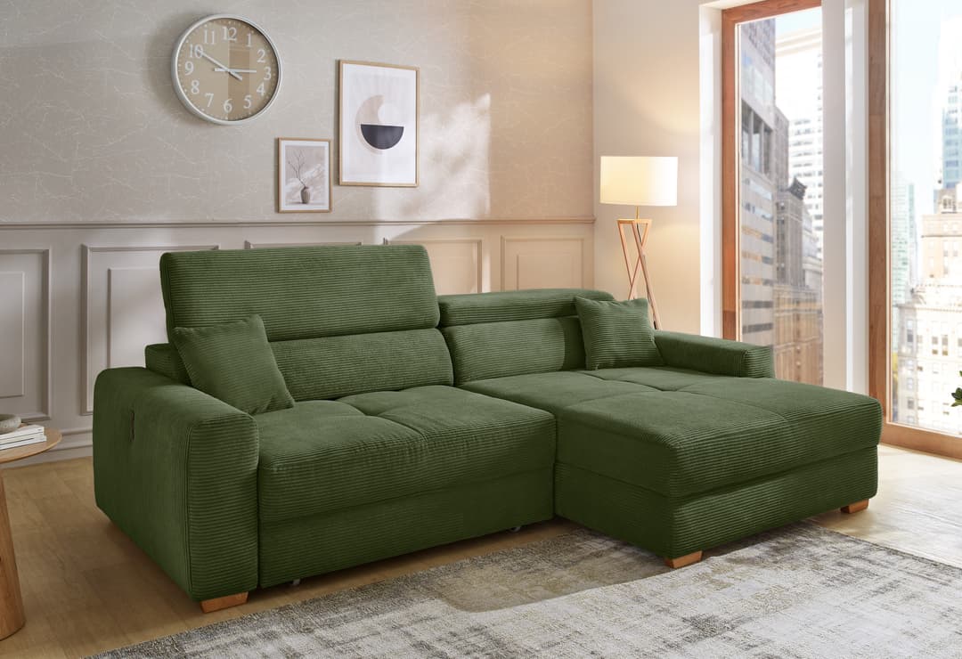 Jockenhöfer Gruppe Ecksofa Slider L-Form | Grün