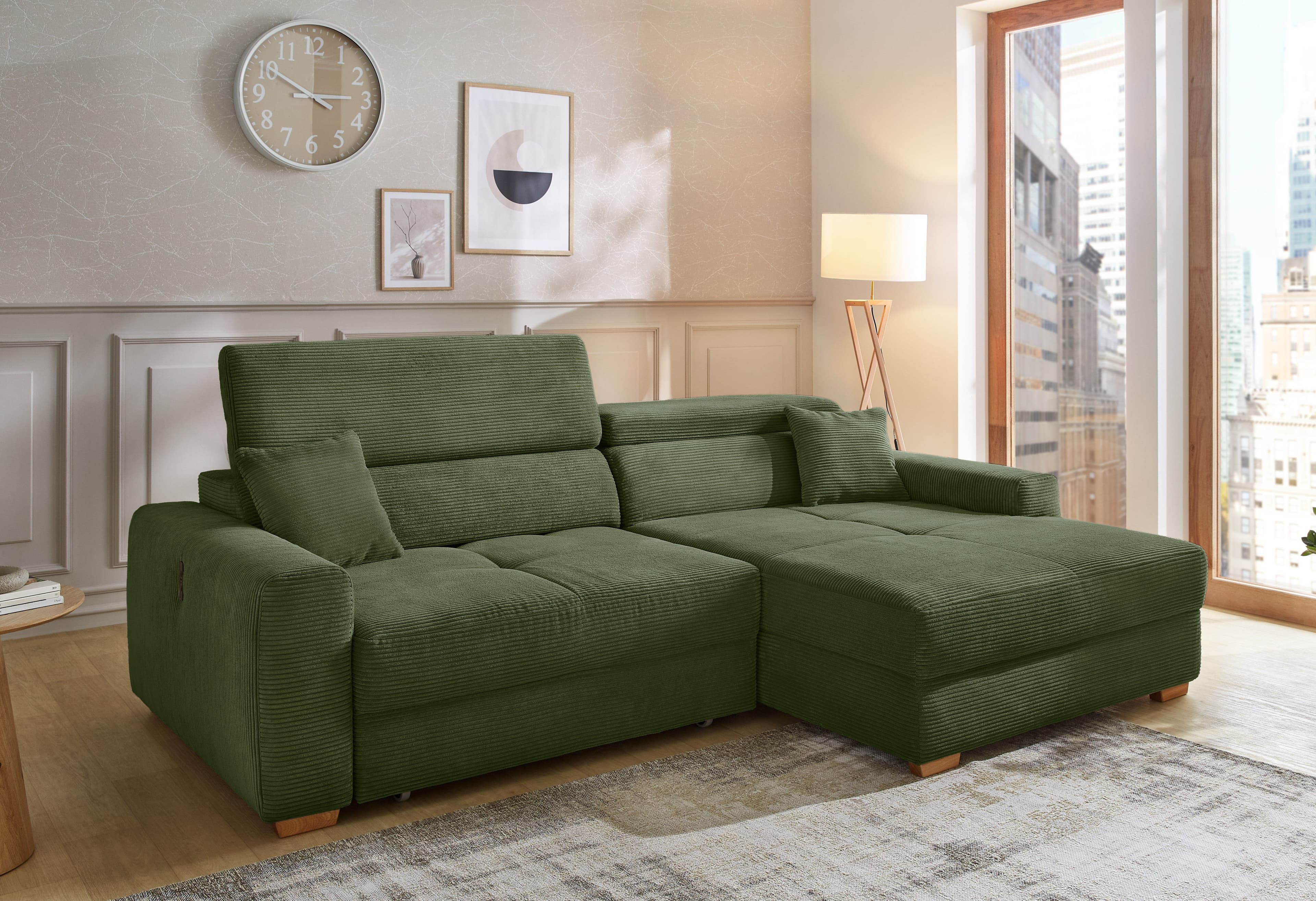 Jockenhöfer Gruppe Ecksofa Slider L-Form | Grün