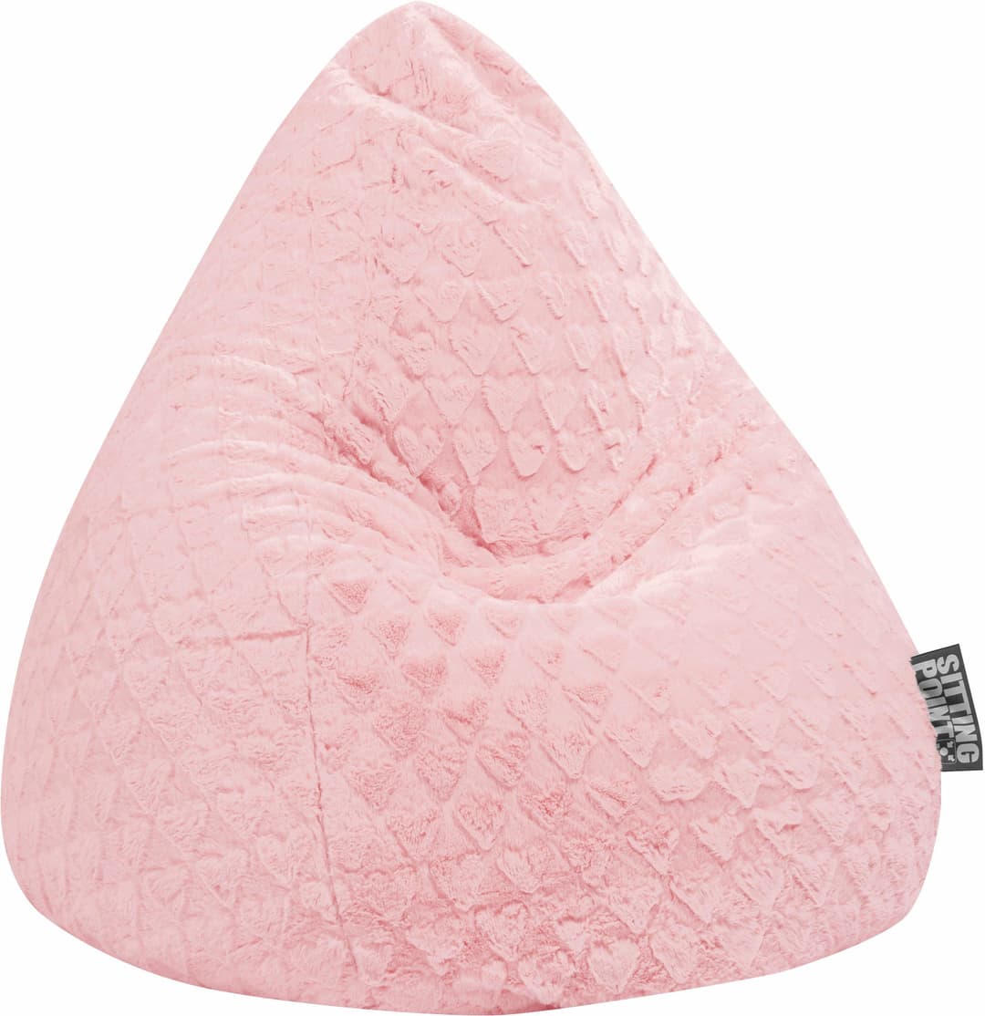 Sitting Point Sitzsack FLUFFY HEARTS XL | Rosa