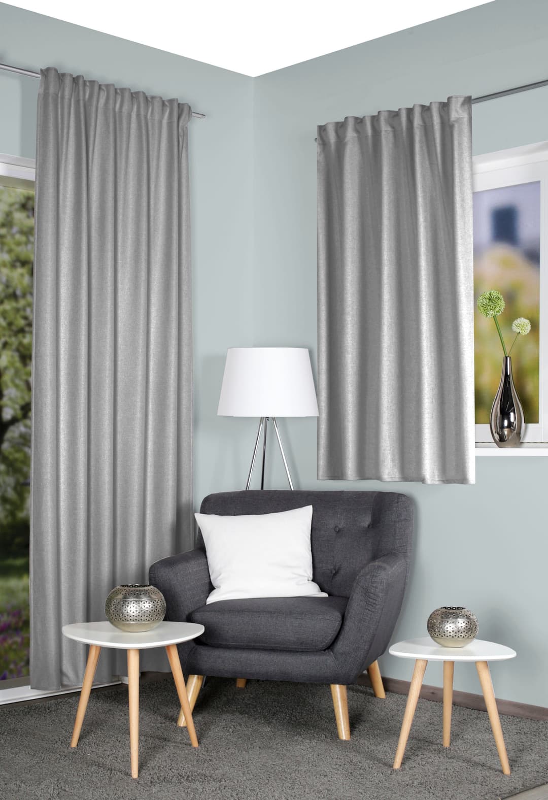 HOME WOHNIDEEN Vorhang ESKAMIO | Silber