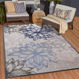 Sanat Teppich Floral 2 Outdoor | Grau