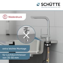 Schütte Spültischarmatur LONDON Niederdruck | Silber