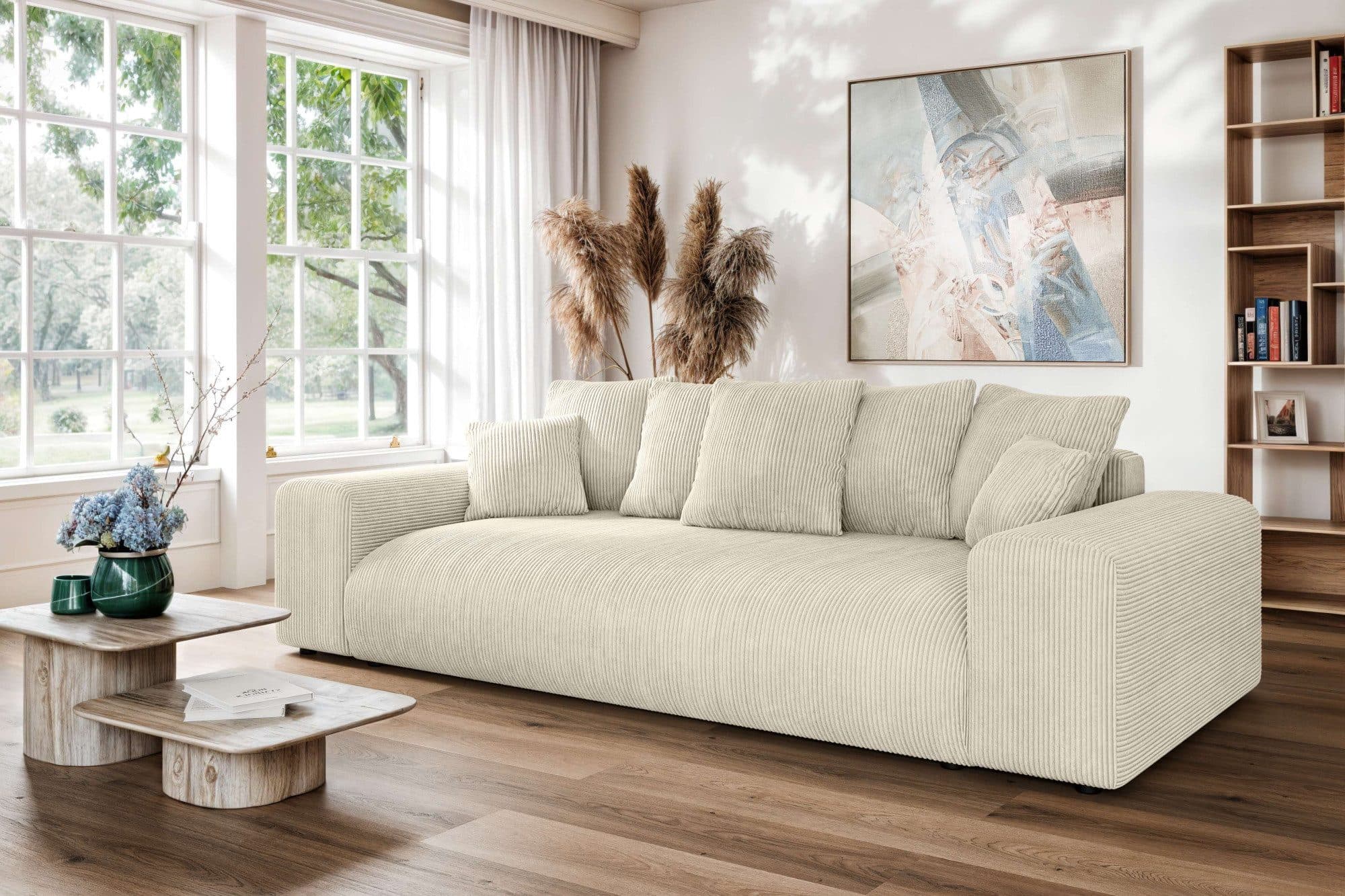 Home affaire Big-Sofa LAKESIDE 3-Sitzer Schlafsofa | Beige