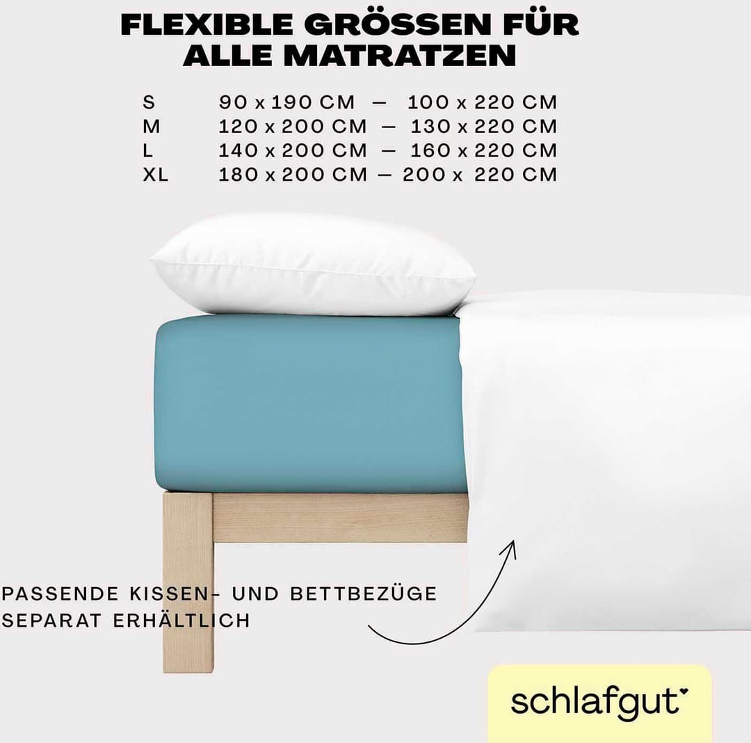 Schlafgut Spannbettlaken EASY JERSEY | Türkis