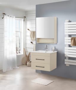 welltime Waschtisch Florenz Badschrank Badmöbel inkl. Waschbecken