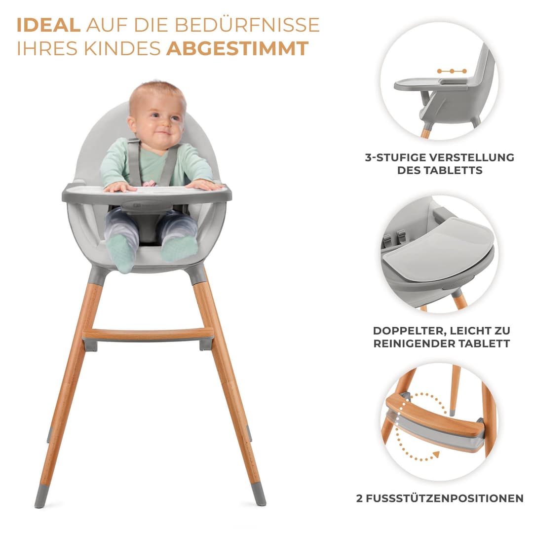 Kinderkraft Hochstuhl FINI 2 | Grau