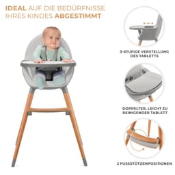 Kinderkraft Hochstuhl FINI 2 | Grau