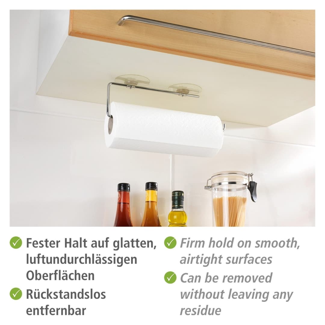 WENKO Wandrollenhalter Modell Static-Loc® | Silber