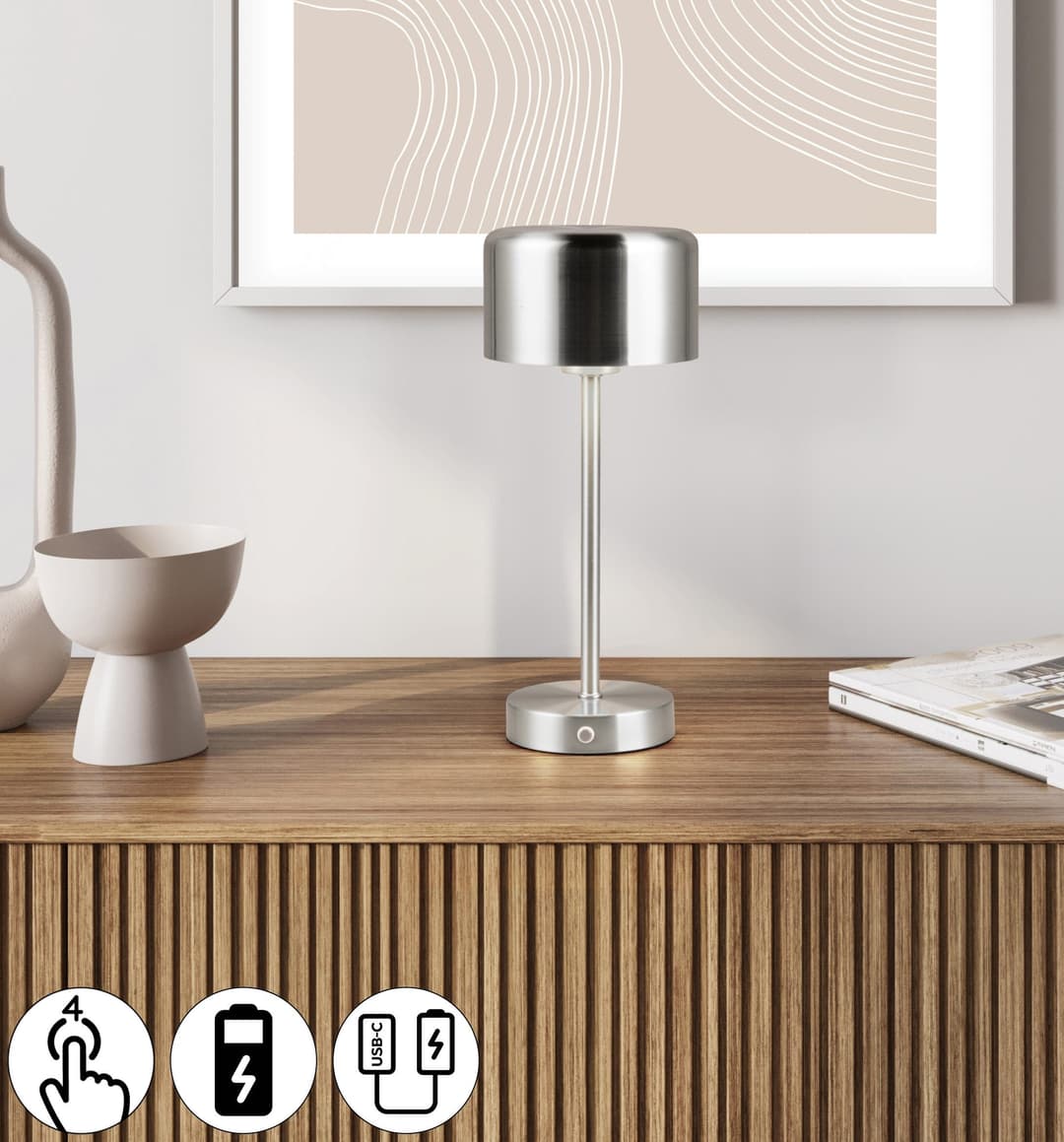 Reality Leuchten LED Tischleuchte JEFF | Silber