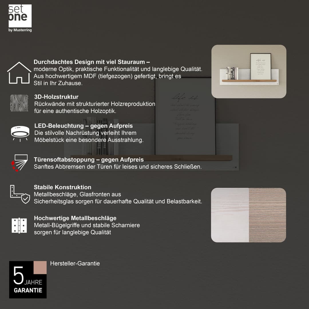 set one by Musterring Wandregal York | Holztöne