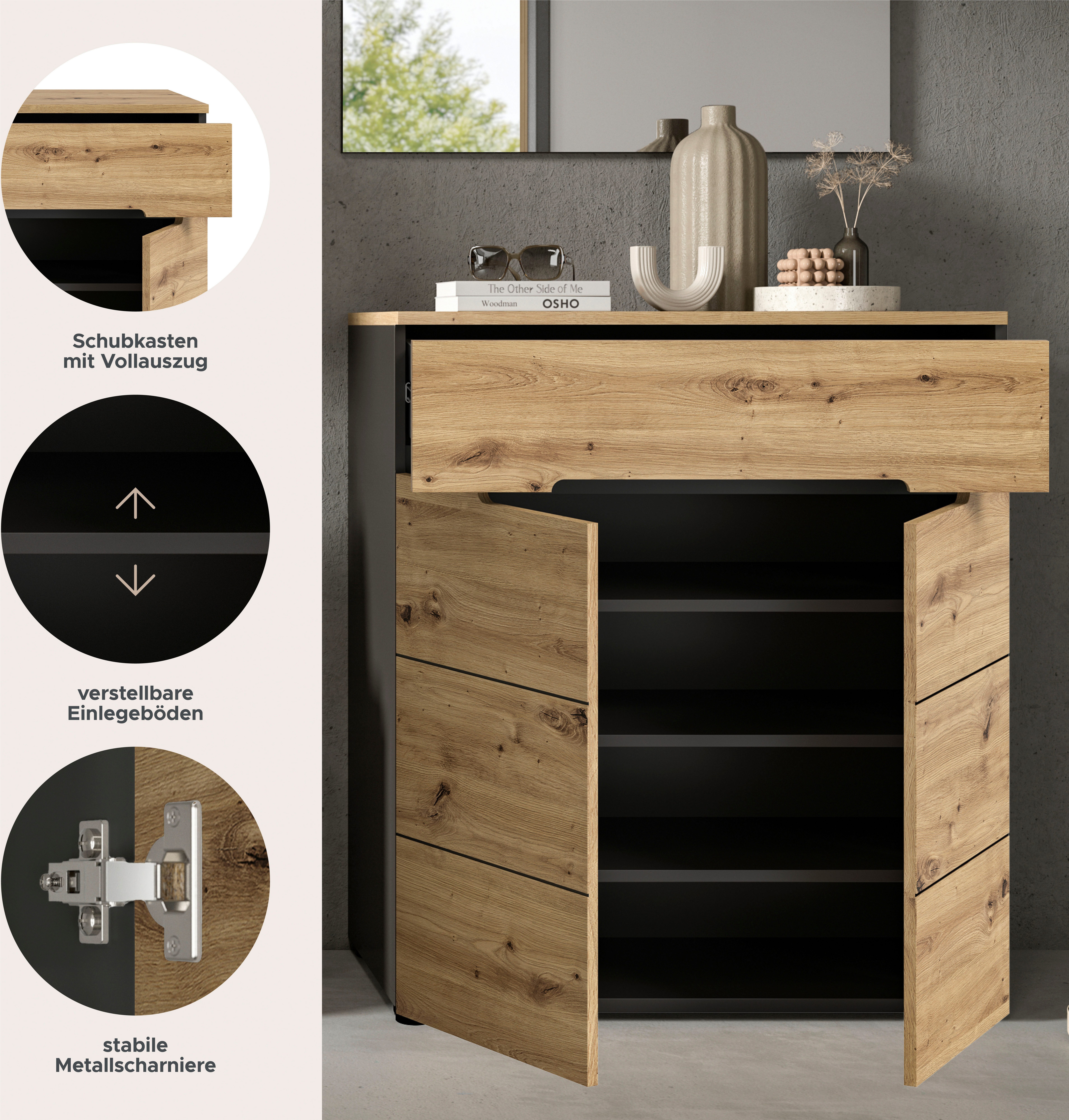 Home affaire Schuhkommode REHAT | Holztöne