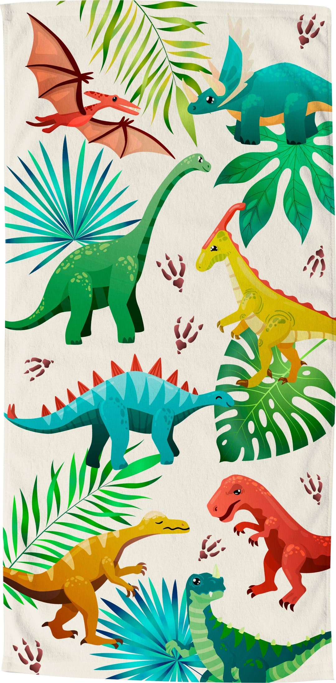 good morning Strandtuch Dinos | Mehrfarbig