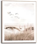 Reinders! Poster Kraniche, im Holzrahmen | Beige