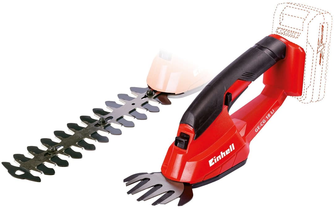 Einhell Akku-Gras- und Strauchscherenset GC-CG 18 Li-Solo | Rot