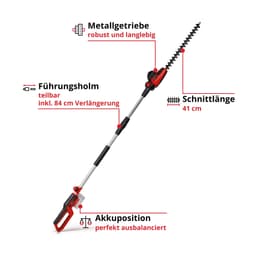Einhell Akku-Stab-Heckenschere GC-HH 18/45 Li T | Rot