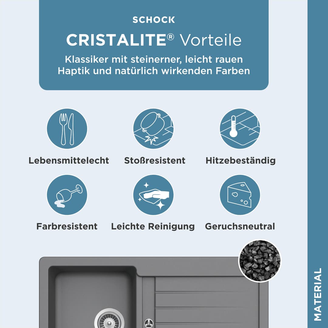 Schock Granitspüle Typos D-100 | Grau