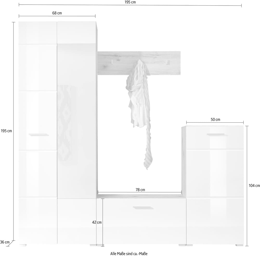 HBZ Kompaktgarderobe SIXX | Weiß