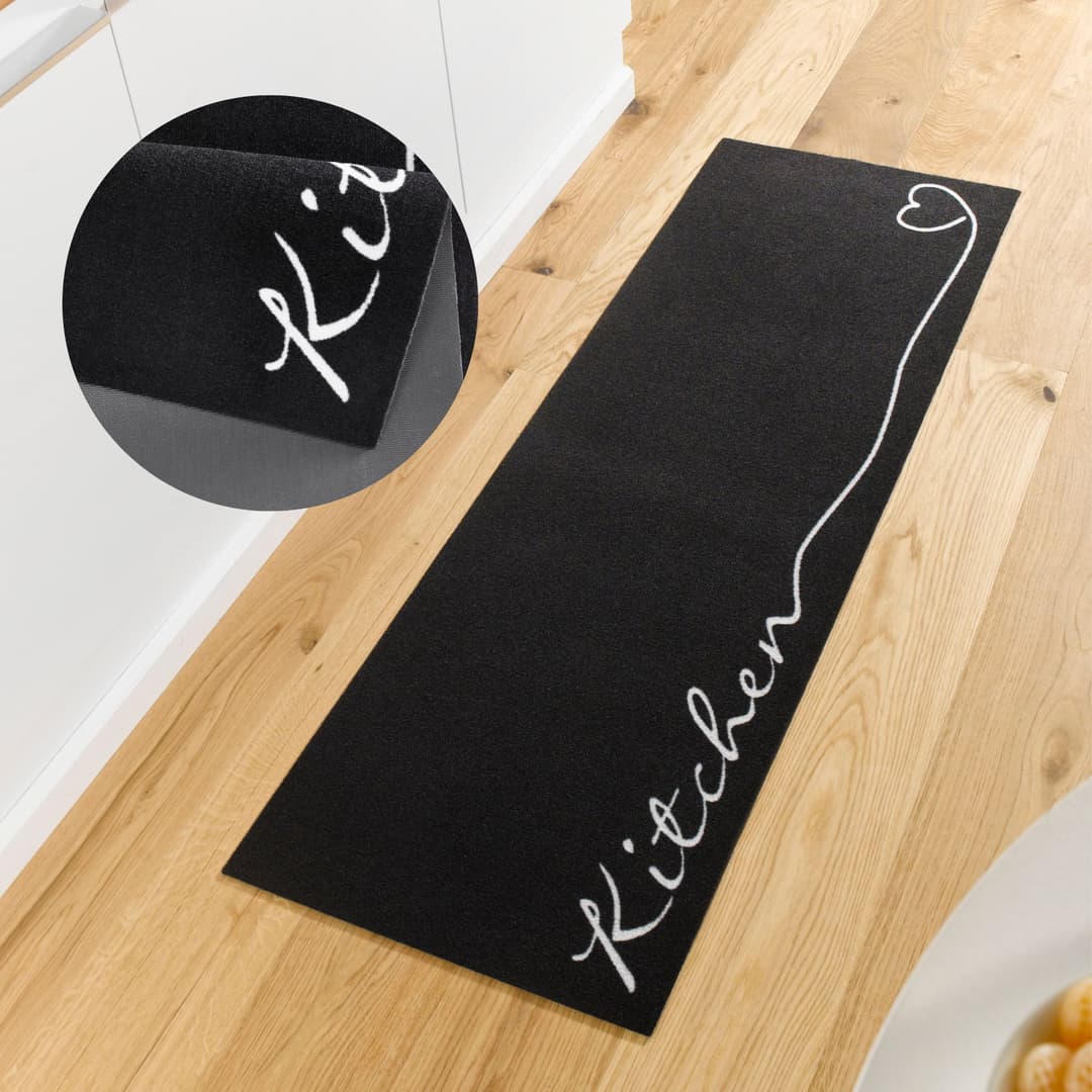 HANSE Home Küchenläufer Kitchen Herz | Schwarz