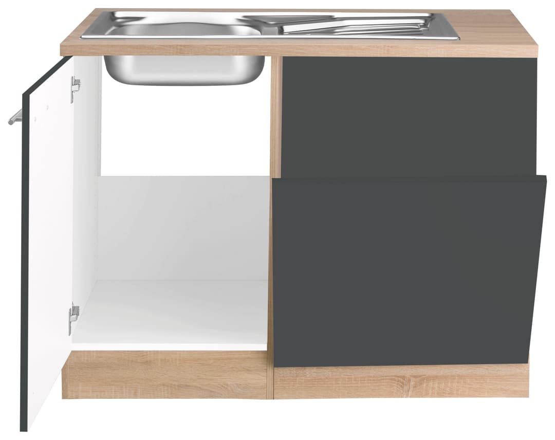 OPTIFIT Spülenschrank Kalmar | Braun