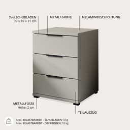 Schlafkontor Nachtkommode Smilla | Schwarz