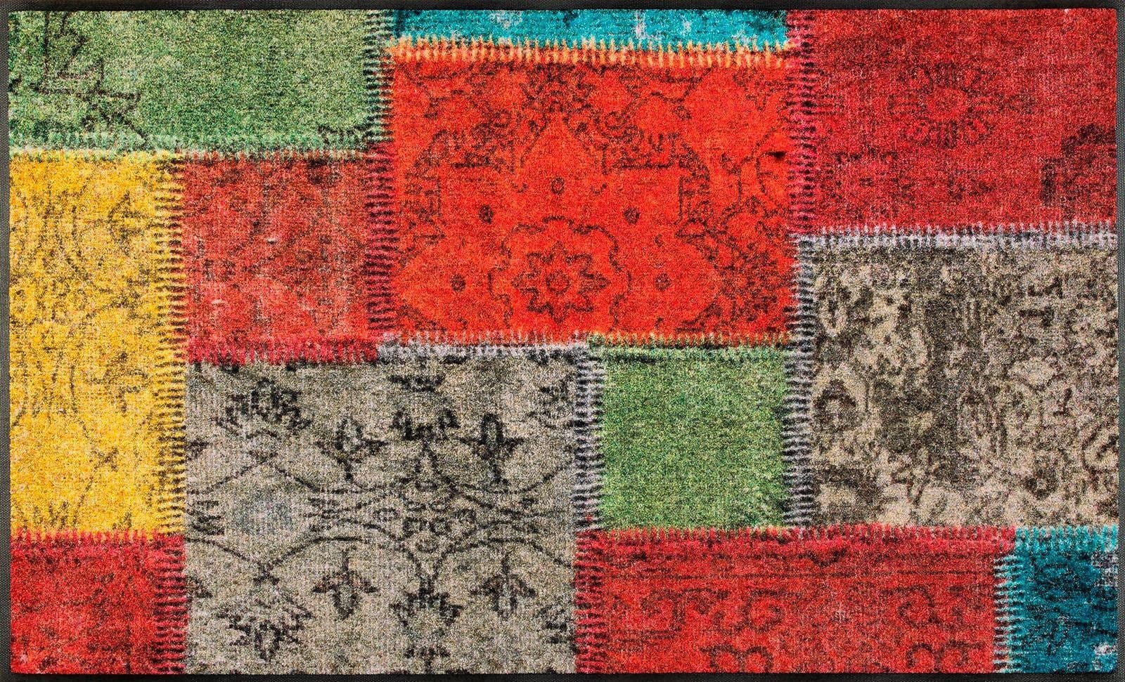 wash+dry by Kleen-Tex Läufer Vintage Patches | Mehrfarbig
