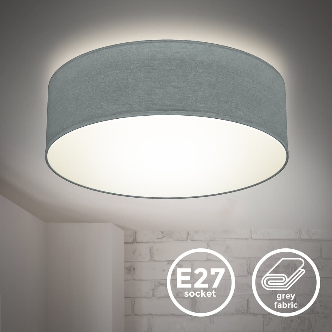 B.K.Licht LED Deckenleuchte | Grau