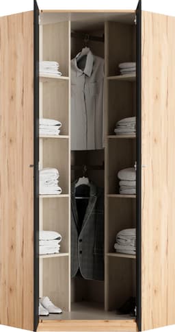 priess Eckkleiderschrank Barcelona | Holztöne